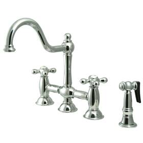 Ks379.axbs Kingston Brass Ks3791axbs Restoration 1.8 Gpm Widespread Bridge - Chrome