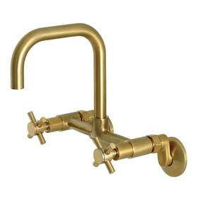 Ks413sb Kingston Brass Concord 8-inch Adjustable Center Wall Mount Kitchen Faucet