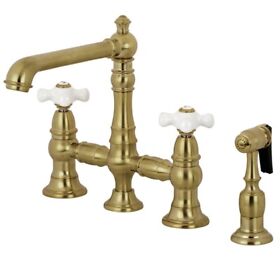 Ks7277pxbs Kingston Brass English Country 8inch Bridge Kitchen Faucet