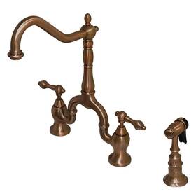 Ks775albsac Kingston Brass English Country Kitchen Bridge Faucet Sprayer
