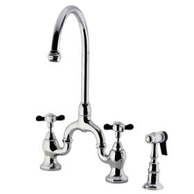 Ks7791bexbs Kingston Brass Essex Bridge Kitchen Faucet Polished Chrome 8 X 7.75 16.75