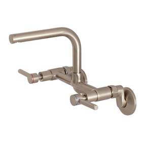 Ks813sn Kingston Brass Concord 8-inch Adjustable Center Wall Mount Faucet Brushed Nickle