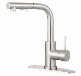 Ls2718dl Kingston Brass Concord 1.8 Gpm 1 Hole Pull Out Kitchen - Brushed Nickel