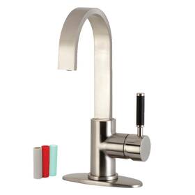 Ls861.dkl Kingston Brass Ls8618dkl Kaiser 1.75 Gpm 1 Hole Bar Faucet - Nickel