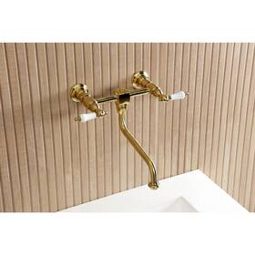 Ks1217pl Kingston Brass Sgf-1000 Heritage Double-handle Wall Mount Bathroom Faucet