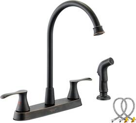 At-kf06-orb Kirlystone Oil-rubbed-bronze Kitchen Faucet With Side Sprayer Bronze 2-handle Fo