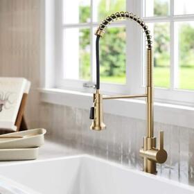 Kpf-1691sfacb Kitchen Faucet 1 Handle Pull Down Sprayer Spot Free Antique Champagne Bronze