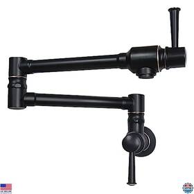B077ytgvg8 Kobalt Stainless Steel Pot Filler Faucet Wall Mount Double Joint 2 Handles Oil Rubbed