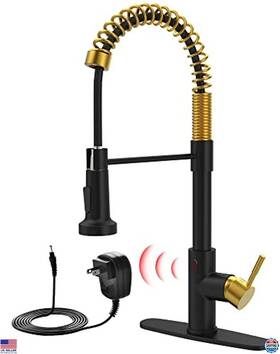 B09pd1jk9t Kobalt Touchless Kitchen Faucet Black Gold Smart Sensor Pull Down Sprayer Ac Adapter