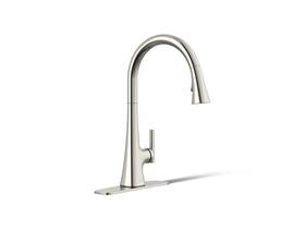 R32123-sn Kohler 195711091222 Conti Kitchen Faucet With Pull-down Sprayer In Satin Nickel