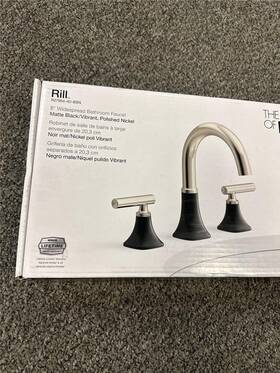 Kohler 195711096227 Rill Matte Black/polished Nickel Widespread Bathroom Sink Faucet