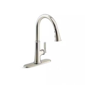 Kohler 195711265364 Adva Pull Down Sprayer Kitchen Faucet In Vibrant Polished Nickel