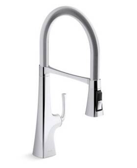 3function Kohler 22061-cp Graze Semi-professional Kitchen Sink Faucet With Sprayer
