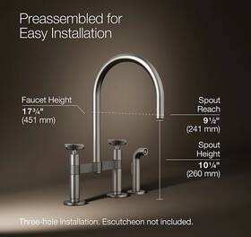 28673-3-vs Kohler Billet Dm Bridge With Circle Handles