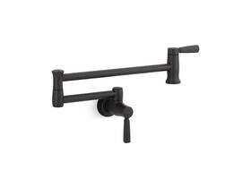 35744-bl Kohler Traditional Style Wall-mount Pot Filler Kitchen Sink Matte Black