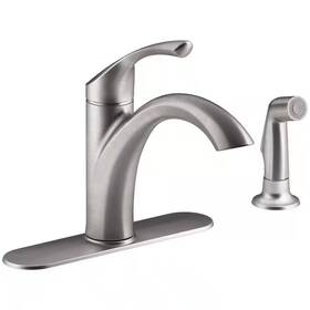 Kohler 445031383372 Mistos Single-handle Standard Kitchen Faucet With Side Sprayer In Stainless Stee