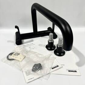 K-6127-4-bl Kohler 650531857385 Torq Wall Mounted Bridge Farm Kitchen Faucet Matte Black