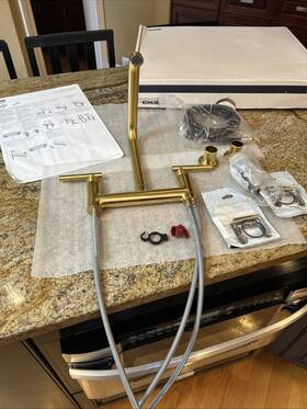 7548-4-2mb Kohler Purist Two-hole Bridge Kitchen Sink Faucet Modern Brass- 1326- Read