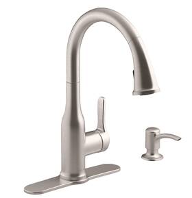 R26372-sd-vs Kohler 885612811370 Cruce Single Handle Pull Down Kitchen Faucet And Soap Dispenser