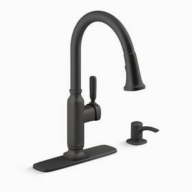 K-r28703-sd-bl Kohler 885612873767 Ealing Single Handle Pull-down Kitchen Faucet With Soap/lotion