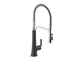23765-cbl Kohler 885612890702 Tone Semi Professional Kitchen Faucet Matte Black/polished