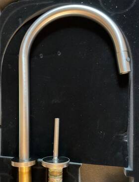 K-1509815-vs Kohler Arch Pull Out Deck Mount Kitchen Faucet Vibrant Stainless Karbon Joystick