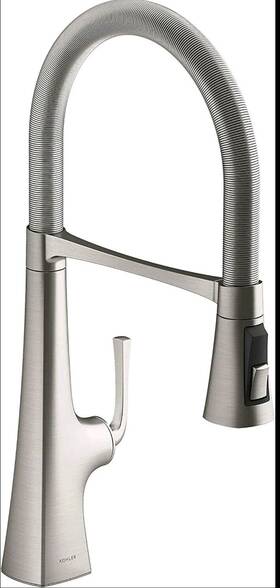 K-22061-vs Kohler Graze Semi-pro Pull Down Kitchen Faucet Vibrant Stainless