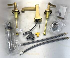 K-27399-4-2mb Kohler Riff 8in Widespread Double Handle Bathroom Faucet Brushed Moderne Brass