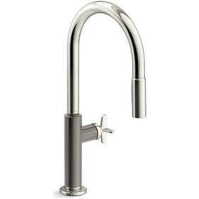 Kohler K-28669-3-sn Billet 1.5 Gpm Single Hole Pull Down Kitchen Faucet Vibrant Polished Nickel
