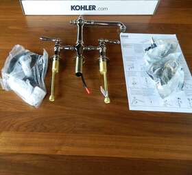 K-76519-4-sn Kohler Vibrant Polished Nickel Artifacts Bridge Kitchen Faucet