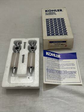 K-9634 Kohler Nos 9634 Antique Small Lever Handles Onyx Inserts Pearl And Chrome Finish