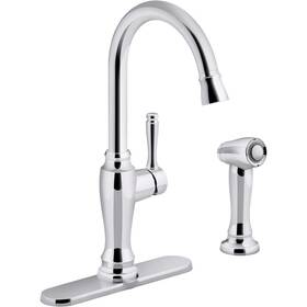 K-r24213-cp Kohler Arsdale Single-handle Standard Kitchen Faucet With Swing Spout And In
