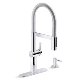 K-r26735-sd-cp Kohler Koi Pre-rinse Chrome Pull-down Kitchen Faucet With Sprayer And Dispenser