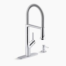 K-r29343-sd-cp Kohler Setra Pro Single-handle Kitchen Faucet With Soap Dispenser - Polished Chrome