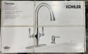 K-r29473-sd-vs Kohler Pannier Two-handle Pull Down Sprayer Kitchen Faucet In Vibrant Stainless