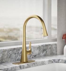 K-r33912-2mb Kohler New Guild Pull-down Kitchen Faucet Brushed Moderne Brass