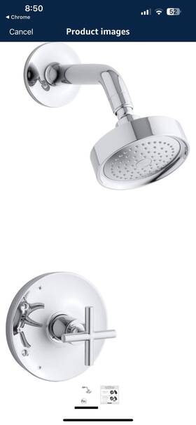 K-ts14422-3-cp Kohler Ts14422-3-cp Purist Rite-temp Shower Trim Cross Handle 2.5 Gpm In Chrome