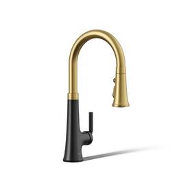 K23764bmb Kohler Tone Kitchen Sink Faucets With Pull Down Sprayer Matte Black Moderne Brass