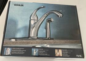 R10413-n-cr Kohler Forte Single-handle Kitchen Faucet With Side Sprayer In Polished Chrome