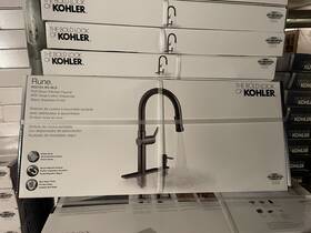 R22153-sd-bls Kohler Rune Pull-down Kitchen Faucet Black Stainless Finish