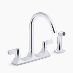 R22869-cp Kohler New Maxton R22869 Cp Kitchen Faucet With Side Sprayer Polished Chrome