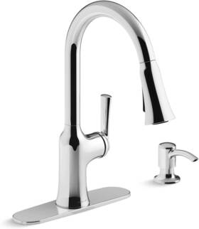 R23089-sd-cp Kohler Brynn Pull Down Kitchen Faucet 2 Function Sprayhead Pchrome
