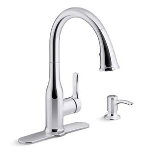 R26372-sd-cp Kohler Cruce Kitchen Faucet And Soap Dispenser Handle Pull Down