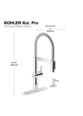 R26735-sd-cp Kohler Koi Pro Polished Chrome Single Handle Pull-down Kitchen Faucet