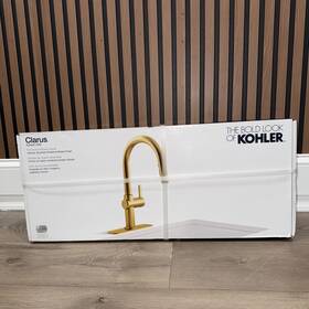 R30935-2mb Kohler Clarus 1-handle Kitchen Faucet With Pull Down Sprayer In Vibrant Brass