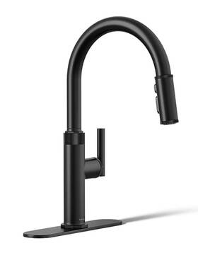 R31627-bl Kohler Lathe Matte Black Single Handle Pull-down Kitchen Faucet