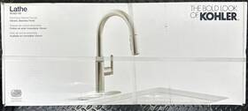 R31627-vs Kohler Lathe Pull-down Kitchen Faucet With Sprayer Vibrant Stainless New