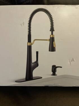R33400-sd-bmb Kohler Albany Semi Pro Kitchen Faucet And Soap Dispenser Matte Black