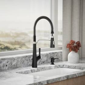 R33400-sd-vsm Kohler Albany Semi-pro Kitchen Faucet And Soap Dispenser Matte Black