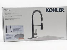 R33911-bl Kohler New Vind Semi Pro Pull Down Kitchen Faucet Matte Black